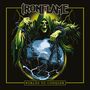 „IRONFLAME“ oben, „WORLDS TO CONQUER“ unten. Skelett mit Kapuze hält gefesselte, blitzende Erdkugel., CD