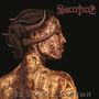 Text oben: "Sacrifice", unten: "The Ones I Condemn". Eine Frau mit Tätowierungen und Hörnern im Profil vor dunklem Hintergrund., CD