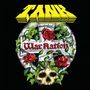 Text: "War Nation" und "TANK". Eine Illustration mit Rosen, Totenkopf und Stacheldraht auf schwarzem Hintergrund., LP