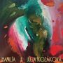 „MANUŠA II JULIA KOZÁKOVÁ“. Eine bunte abstrakte Malerei mit Wirbeln aus Grün, Türkis, Rot und Pink., CD