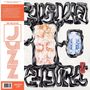 WE RELEASE JAZZ. Ill Considered – Live in Jura. Schwarze, verwobene Linien umrahmen rote und blaue abstrakte Formen., 2 LPs