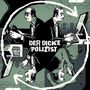 Text: "DER DICKE POLIZIST". Illustration eines Mannes, der viermal in verschiedenen Aktivitäten gezeigt wird, umgeben von Pfeilen., 2 LPs