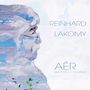 "REINHARD LAKOMY", "AËR electronic compositions"; gemäldeähnliches Portrait in Blau und Weiß., LP