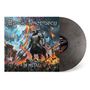 „Mystic Prophecy“ und „In Metal“ in gotischer Schrift. Eine Illustration zeigt einen Krieger vor brennender Festung., LP