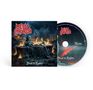 "Metal Church" rot, "Dead to Rights" weiße Schrift. Illustration: Skelett auf Thron, Flammen im Hintergrund. CD daneben., CD