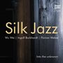 "Silk Jazz, Wu Wei, Ingolf Burkhardt, Florian Weber, Into the unknown." Abstrakte, dunkle Hintergrundgestaltung., CD