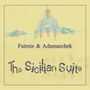 Text: "Fairnie & Adamaschek" und "The Sicilian Suite". Hintergrund: blassgelb, abstrakte, verschwommene blaue Figurengruppe., CD