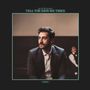 "Jacob Brodovsky, TELL THE KIDS WE TRIED, STEREO." Ein Mann im Anzug, nachdenklich schauend, mit Kind im Hintergrund., LP