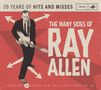 "20 YEARS OF HITS AND MISSES", "THE MANY SIDES OF RAY ALLEN". Ein Mann mit Gitarre, Pfeile im Hintergrund.