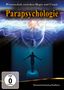 "Parapsychologie" in gelb-orange, darunter eine schwebende Person in einem futuristischen, blauen Licht.