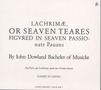 John Dowland: Lachrimae "Lachrimae Or Seaven Teares", CD