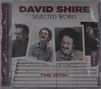 „DAVID SHIRE: SELECTED WORKS - THE 1970s“. Vier Fotos eines Mannes mit Brille und Bart, daneben Notenblätter., CD