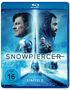 „SNOWPIERCER STAFFEL 2“, FSK 16. Zwei Gesichter im Profil, darunter Zug in schneebedeckter Landschaft. Blu-ray-Logo., 2 Blu-ray Discs