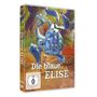 Text: "Die blaue ELISE", "FSK ab 0 freigegeben". Illustration: Blauer Elefant mit ängstlichem Blick vor einer Landschaft.