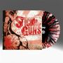 "STICK TO YOUR GUNS" in großer Schrift. Abstrakte Grafik mit rotem Herz und schwarzer, rot gesprenkelter Schallplatte., LP