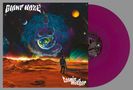 Texte: "GIANT HAZE", "Cosmic Mother". Eine kosmische Illustration mit Figur, Planet und Person in Landschaft., LP