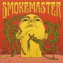 "SMOKEMASTER" und "IN THE TEMPLE" in markanter Schrift, skurrile gelbe Gesichter und grüne humanoide Figuren auf rotem Hintergrund., CD