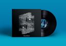 Albumcover mit "Ninja Kidsoul", schwarze Schallplatte, collageartig gestaltetes Cover mit Hombre im Raum, blauer Hintergrund., LP