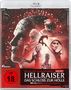 „Die blutige Neuverfilmung“, „Uncut“, „Hellraiser“, „Das Schloss zur Hölle“, „FSK ab 18“, menschenähnliche Kreaturen mit Ketten.
