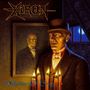 Oben steht "Xiron", unten "A Matter Of Gray". Ein Mann mit Zylinder vor einem Bild, darauf ein Gesicht eines verwesten Mannes., CD