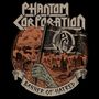 "PHANTOM CORPORATION" steht oben, "BANNER OF HATRED" unten. Eine grüne Hand hält eine zerrissene Fahne vor Ruinen., CD