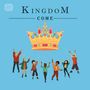 "Kingdom Come" in schwarzer Schrift. Menschen jubeln unter einer Krone auf blauem Hintergrund., 2 LPs
