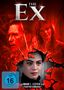 Texte: "THE EX", "FSK ab 16 freigegeben", "Ein Mark L. Lester Film 'Phantom Kommando'". 
Gesichter vor rotem, zersplittertem Hintergrund., DVD
