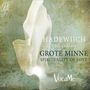 Text: "Hadewijch, 13th century, Grote Minne, Spirituality of Love, Vocame". Hintergrund in sanften Erdtönen mit abstrakten Formen., CD