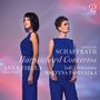 „Christoph Schaffrath Harpsichord Concertos“, Anna Firlus und Martyna Pastuszka. Zwei Frauen in blauen Kleidern. Prospero-Logo., CD