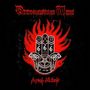 "Diabolos Rising" in roten, bedrohlichen Buchstaben. Eine rote Hand mit Symbolen und Flammen, darunter "Against All Gods"., LP