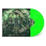 Text: "ACHTUNG!", "CURSE OF CAIN". Illustration: Grüne Vinylplatte, maskierte Figuren in düsterem Setting., LP
