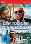 "Der Tod der Schneevögel" oben, darunter Szenen von Männern in Anzügen und einem Mann, der eine Waffe hält, vor Palmen., DVD