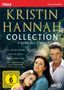 "Kritin Hannah Collection", 4 Filme auf 2 DVDs: "Der See der Träume", "Insel des Lichts", "Wer zu lieben wagt", "Das Mädchen aus dem Regenwald". FSK ab 6. Unten: eine Frau mit einem Kind im Arm, ein Mann daneben. Logo von ARD., 2 DVDs
