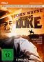 "John Wayne, The Young Duke, komplette 13-teilige Serie, 2-DVD-Set. FSK ab 12 freigegeben. Western-Klassiker." Texthintergrund: Wüstenlandschaft mit Reiter., DVD