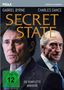 Text: "Gabriel Byrne, Charles Dance, Secret State, Die komplette Miniserie, FSK ab 12 freigegeben." Zwei Männer im Anzug., DVD