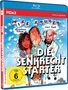 Aufschrift: "Die Senkrechtstarter". Darüber sind drei gezeichnete Personen. Links: Frau, Mitte: Mann, rechts: älterer Mann., Blu-ray Disc