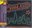 "Love Childs Afro-Cuban Blues Band, SpanDisco, 1977. Skyline im Neon-Stil, bunter Text auf schwarzem Hintergrund.", CD