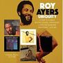 "ROY AYERS UBIQUITY" - Fünf Alben-Cover, Mann mit Bart und afro, gelber Hintergrund., 2 CDs