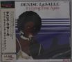 CD-Cover mit dem Titel: "DENISE LaSALLE It's Lying Time Again". Illustration einer Frau mit Mikrofon. Japanische Texte links., CD