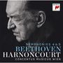 "Sony Classical"-Logo, "Symphonies 4 & 5 - Beethoven - Harnoncourt - Concentus Musicus Wien", Porträt eines älteren Mannes.