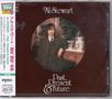 Texte: "Al Stewart," "Past, Present & Future." Eine Person steht elegant gekleidet vor einem antiken Tisch mit dekorativen Elementen., CD