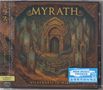 "MYRATH" und "WILDERNESS OF MIRRORS" sind zentral. Oben japanischer Text. Mystische Tür mit Spiegeln in Fantasielandschaft., CD