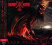 „Kerry King“, „From Hell I Rise“. Eine düstere Illustration mit einer feurigen, dämonischen Figur und Krone., CD