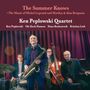 "The Summer Knows" und "Ken Peplowski Quartet". Vier Männer, einer mit Saxophon, vor rotem Vorhang., 2 LPs