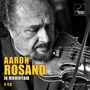 "AARON ROSAND in memoriam 4 CD." Schwarz-weiß, Mann spielt Violine, Logo oben rechts., 4 CDs
