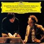 Text: "Bartók: Klavierkonzerte Nos. 1 & 2, Chicago Symphony Orchestra, Maurizio Pollini, Claudio Abbado." Zwei Männer diskutieren.