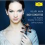 "Hilary Hahn Bach: Concertos, Los Angeles Chamber Orchestra, Jeffrey Kahane." Eine Frau hält eine Geige.