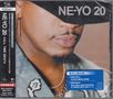 „NE-YO 20“ in großen Buchstaben, daneben ein Mann mit Hut, Ohrstecker und Bart in Nahaufnahme. Japanische Texte sichtbar.