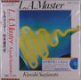 Texte: "L.A. Master", "Kiyoshi Sugimoto", "J-Fusion Renaissance". Gelbes gewundenes Element vor blaugrünem Hintergrund., LP