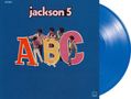 Text: "jackson 5" in Rosa. Illustration: Fünf Personen stehen um die Buchstaben "ABC". Eine blaue Schallplatte ist sichtbar.